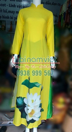 Áo Dài In Họa Tiết 018