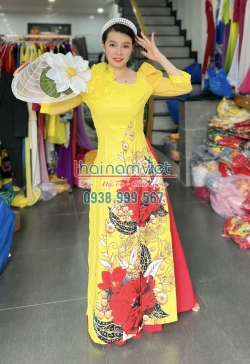 Áo Dài Lụa In 3D 004