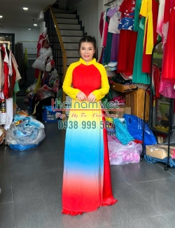 Áo Dài Lụa In 3D 009