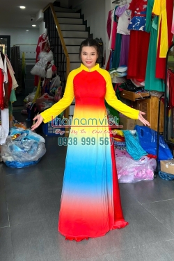 Áo Dài Lụa In 3D 009