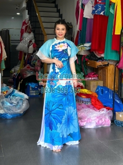 Áo Dài Lụa In 3D 010
