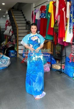 Áo Dài Lụa In 3D 010