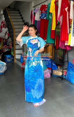 Áo Dài Lụa In 3D 010