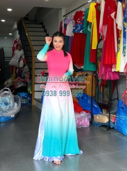 Áo Dài Lụa In 3D 011