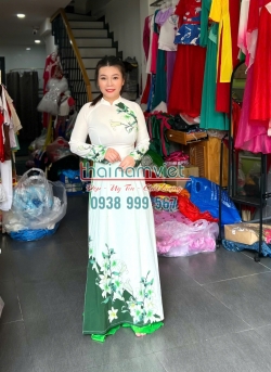Áo Dài Lụa In 3D 012