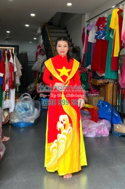 Áo Dài Lụa In 3D 015 Áo Dài Lụa In 3D 015