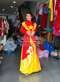 Áo Dài Lụa In 3D 015 Áo Dài Lụa In 3D 015