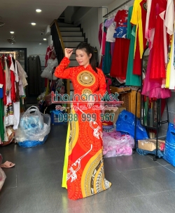 Áo Dài Lụa In 3D 017