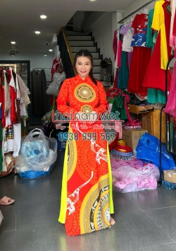 Áo Dài Lụa In 3D 017
