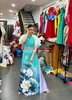 Áo Dài Lụa In 3D 018 Áo Dài Lụa In 3D 018