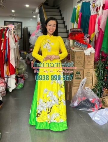 Áo Dài Lụa In 3D 019