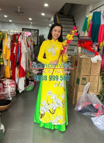 Áo Dài Lụa In 3D 019