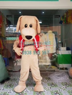 Mascot Chó Nâu Áo Đỏ