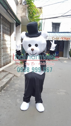 Mascot Gấu Trắng Đen