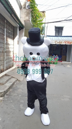 Mascot Gấu Trắng Đen