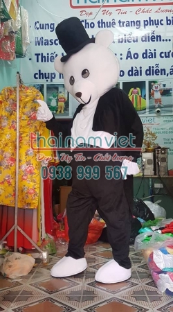 Mascot Gấu Trắng Đen