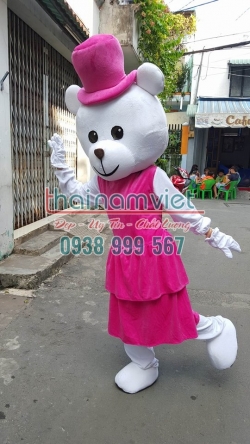 Mascot Gấu Nữ Hồng