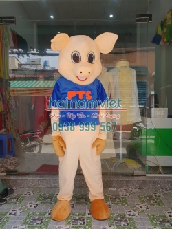 Mascot Heo Áo Xanh