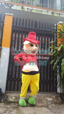 Mascot Heo Đội Mũ Đỏ