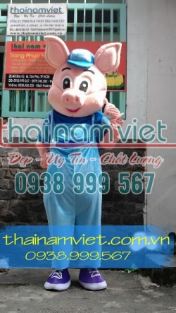 Mascot Heo Mũ Xanh