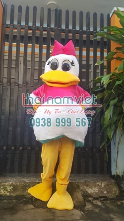 Mascot Vịt Donal Màu Hồng Sen