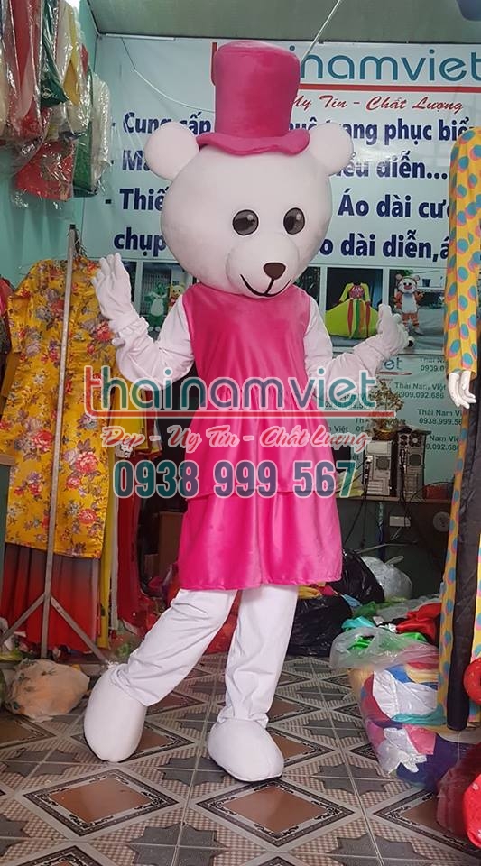 Mascot Gấu Nữ Hồng