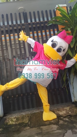 Mascot Vịt Donal Màu Hồng Sen