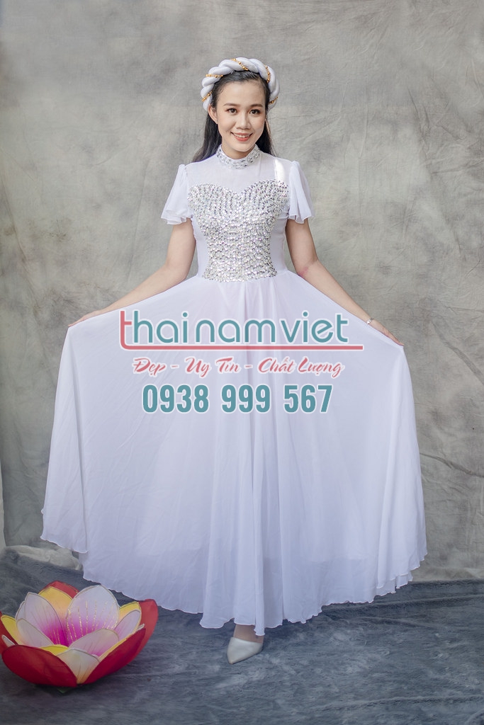 Thuê váy đầm múa trắng  Trang phục biểu diễn DiVit
